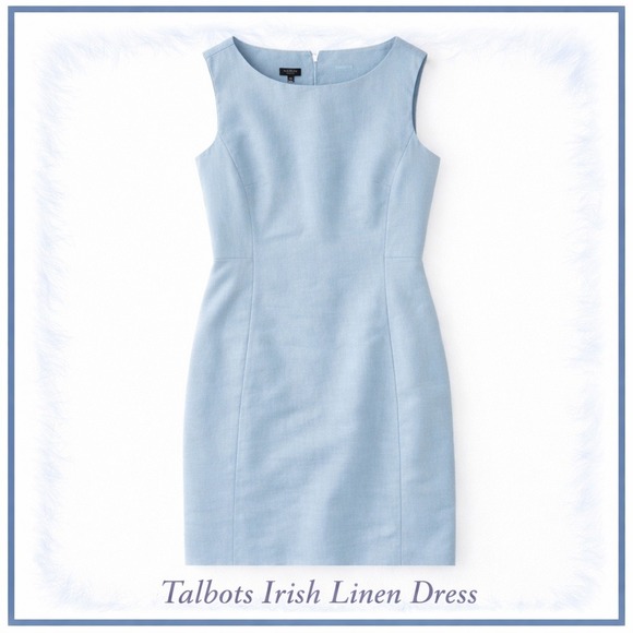 Talbots Dresses & Skirts - Talbots Irish Linen Sheath Dress Blue Womens Size 10 Classic Quiet Luxury